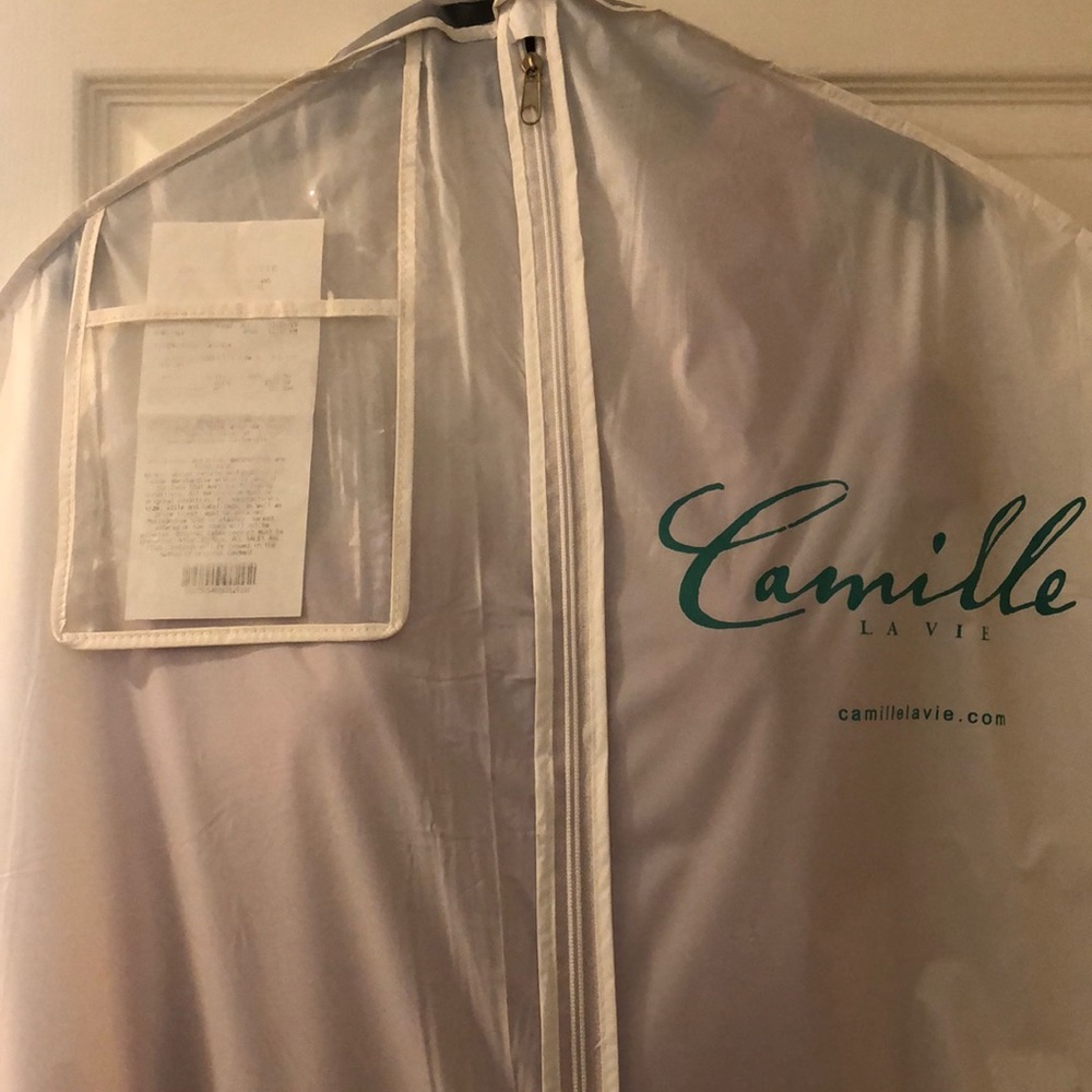 Camille La Vie red one shoulder formal dress sz 14